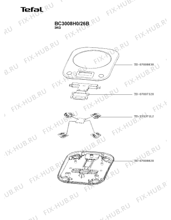 Схема №1 BC3008H0/26B с изображением Крышечка для напольных и кухонных весов Tefal TS-07008830