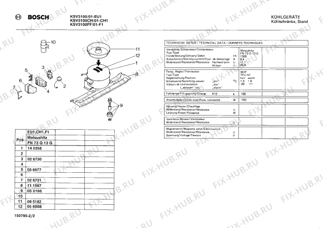 Взрыв-схема холодильника Bosch KSV3100FF - Схема узла 02