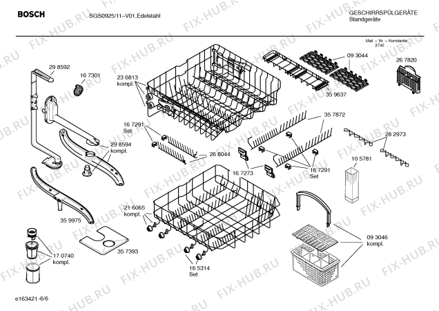 Схема №1 SGS0922 Logixx с изображением Инструкция по эксплуатации для посудомойки Bosch 00529896