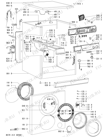Схема №1 AWM 1403/5 с изображением Указатель для стиральной машины Whirlpool 481213448331
