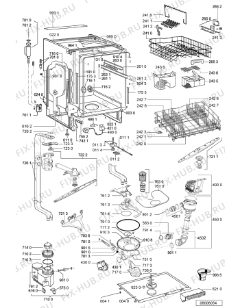 Взрыв-схема посудомоечной машины Bauknecht GSFH 2998 IN - Схема узла