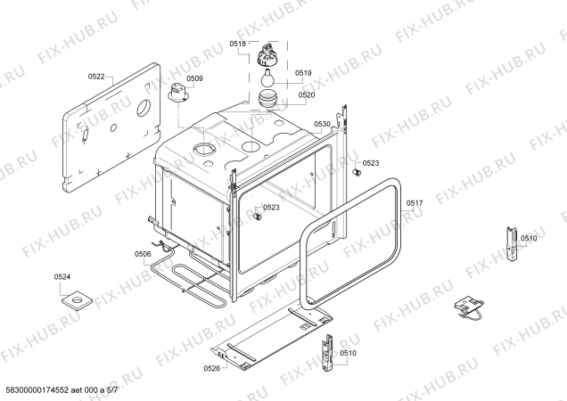 Схема №3 FRS3210ETD Profilo с изображением Панель управления для плиты (духовки) Bosch 00749538