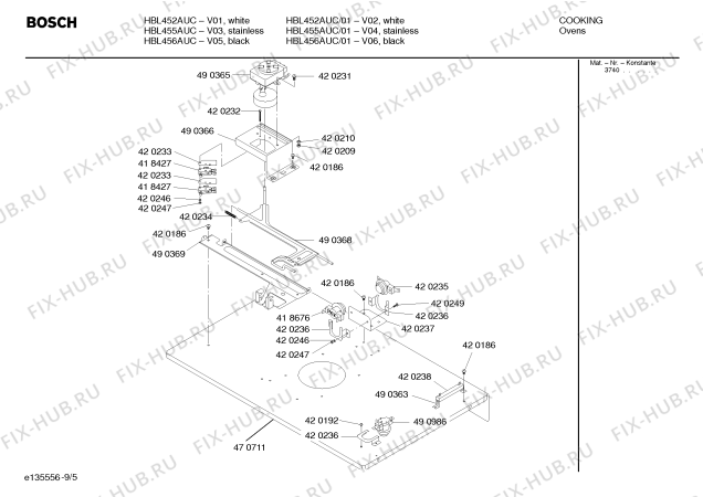 Схема №5 HBL455AUC с изображением Стеклянная полка для холодильника Bosch 00239454