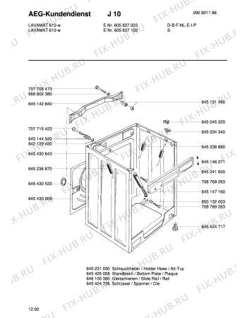 Взрыв-схема стиральной машины Aeg LAV610 - Схема узла Housing 001