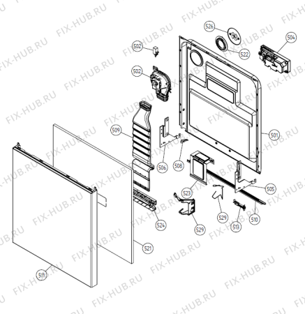 Взрыв-схема посудомоечной машины Gorenje D660S SF   -SS Bi (900001206, DW20.3) - Схема узла 05