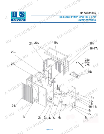 Взрыв-схема кондиционера DELONGHI DPWI 130 EC 07 - Схема узла 2