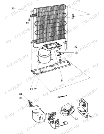 Взрыв-схема холодильника Electrolux ER6648T - Схема узла Cooling system 017
