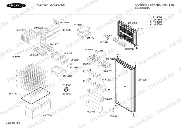 Схема №3 T-11898 с изображением Вставка для яиц для холодильной камеры Bosch 00262288