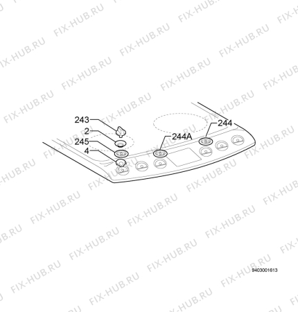 Взрыв-схема плиты (духовки) Zanussi ZKM6040XN - Схема узла Command panel 037