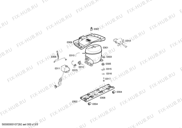 Взрыв-схема холодильника Bosch KSV475906Q BOSCH - Схема узла 03