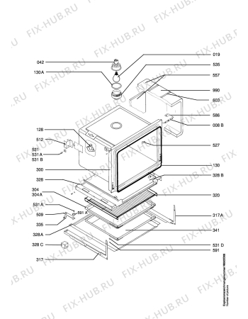 Взрыв-схема плиты (духовки) Privileg PRIV4500-M/123.960-7 - Схема узла Oven