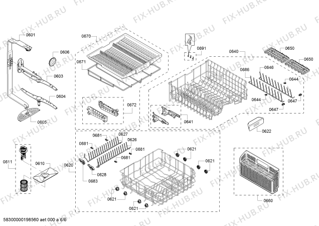 Взрыв-схема посудомоечной машины Kenmore S46KMM52N Kenmore - Схема узла 06