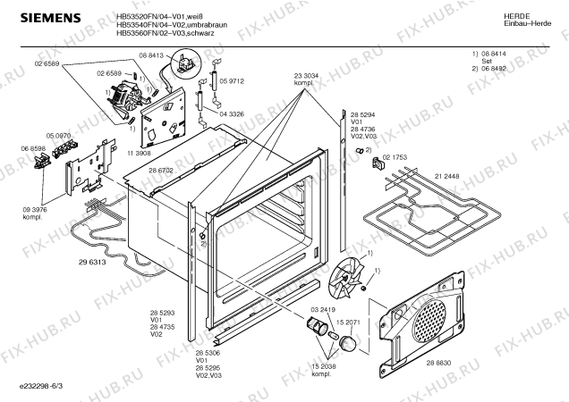 Схема №3 HB53540FN с изображением Панель управления для духового шкафа Siemens 00296576