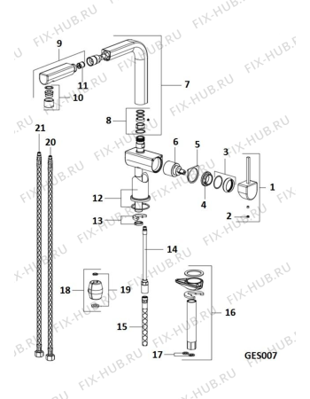 Схема №1 MC1LSHPWHHA (F076777) с изображением Труба для смешивателя Indesit C00291745