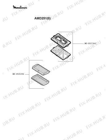 Схема №1 AMD251(0) с изображением Панель для электробутербродницы Moulinex MS-0927361
