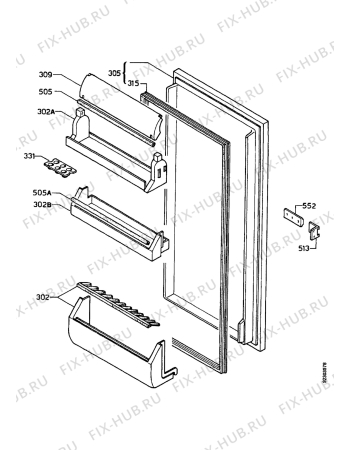 Взрыв-схема холодильника Zanussi ZI5195 - Схема узла Door 003
