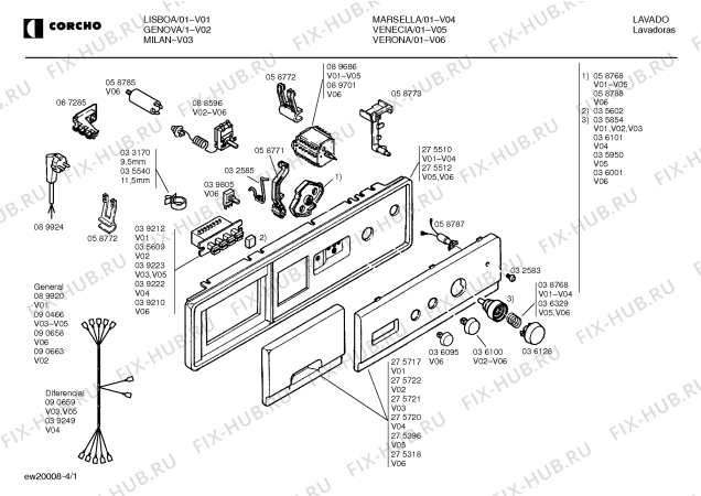 Схема №1 LS4PCL с изображением Кабель для стиралки Bosch 00090466