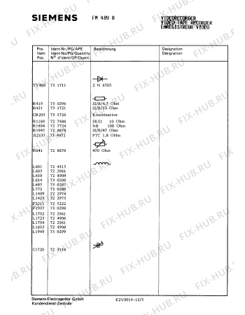 Схема №4 FM4898 с изображением Инструкция по эксплуатации для телевизора Siemens 00530444