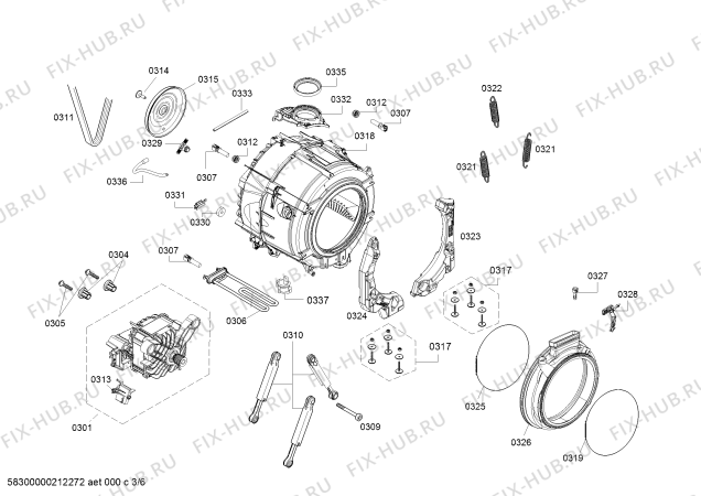 Схема №3 WDU286680W с изображением Корпус для стиралки Bosch 00716943