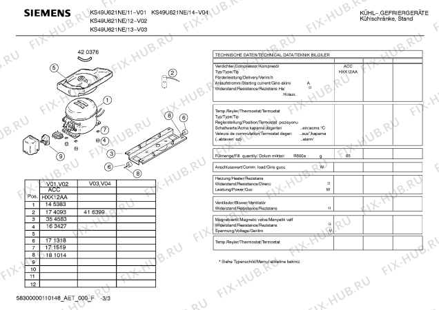 Схема №2 KS49U621NE с изображением Инструкция по эксплуатации для холодильника Siemens 00591649