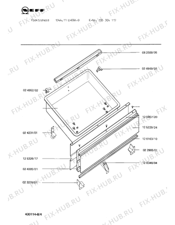 Взрыв-схема плиты (духовки) Neff 195304117 1344.11LHCSX-9 - Схема узла 04