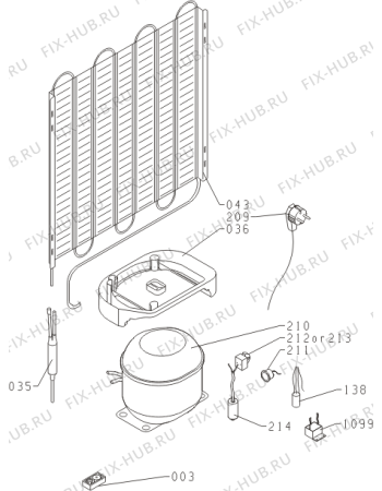 Схема №1 RI4181AW (325562, HI3327) с изображением Испаритель для холодильной камеры Gorenje 332037