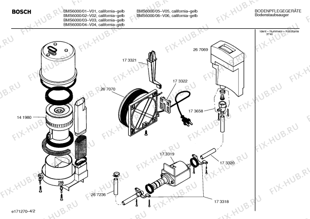 Схема №1 BMS6000 SUPER WET + DRY с изображением Гидрошланг Bosch 00267236