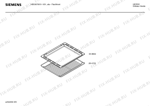 Схема №3 HB53078 с изображением Инструкция по эксплуатации для плиты (духовки) Siemens 00582923