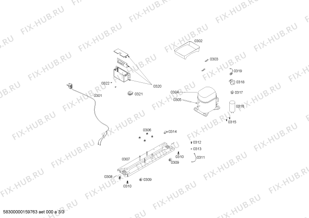 Взрыв-схема холодильника Bosch KSU397636G REF BOSCH KSU39 IXL ADDED VALUE 220V/50-60HZ - Схема узла 03