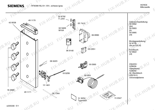 Схема №2 HF83961NL с изображением Инструкция по эксплуатации для микроволновой печи Siemens 00590993
