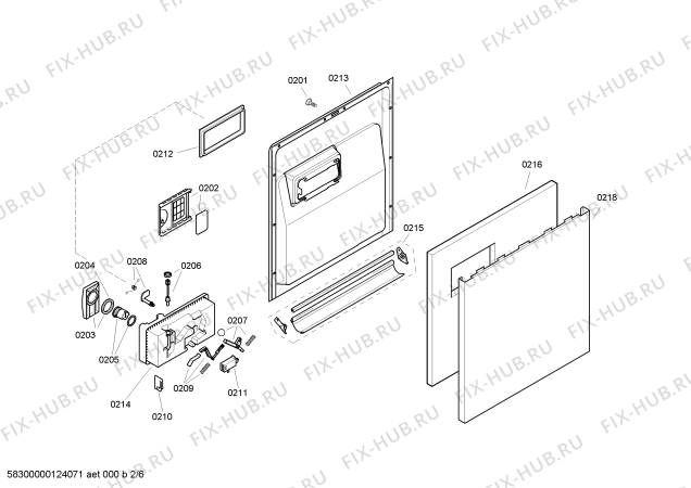 Взрыв-схема посудомоечной машины Bosch SGS46E18EU - Схема узла 02