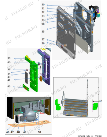 Схема №2 WTM 272 R WH с изображением Уплотнение для холодильной камеры Whirlpool 482000098694