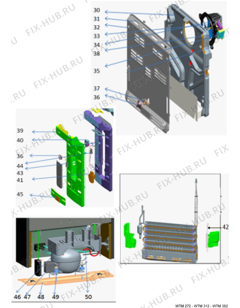 Взрыв-схема холодильника Whirlpool WTM 272 WH - Схема узла
