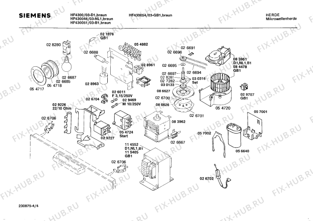 Схема №2 HF430051 с изображением Инструкция по эксплуатации для микроволновки Siemens 00513311