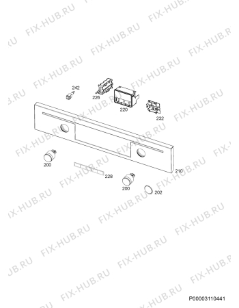 Взрыв-схема плиты (духовки) Aeg KE5404091M - Схема узла Command panel 037