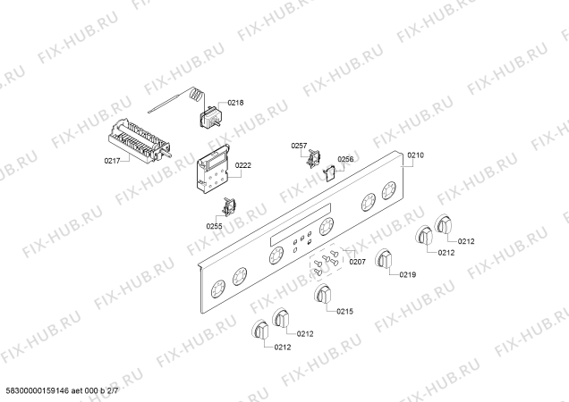 Взрыв-схема плиты (духовки) Siemens HR645251F - Схема узла 02