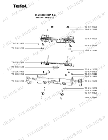 Взрыв-схема гриля Tefal TG800080/11A - Схема узла EP004148.6P2