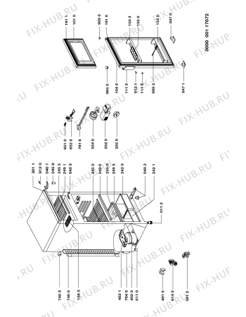 Схема №1 MDK 235 с изображением Часть корпуса для холодильной камеры Whirlpool 481244228056