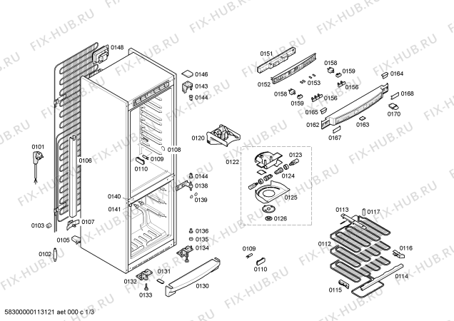 Схема №1 KG36P390 с изображением Мотор вентилятора для холодильника Siemens 00498328