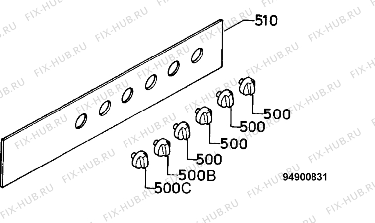 Взрыв-схема плиты (духовки) Zanussi HM14X - Схема узла Command panel 037