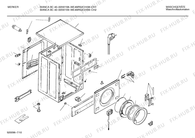 Схема №3 CW29311 CW2931 ELECTRONIC с изображением Крышка кнопки для стиралки Bosch 00031877