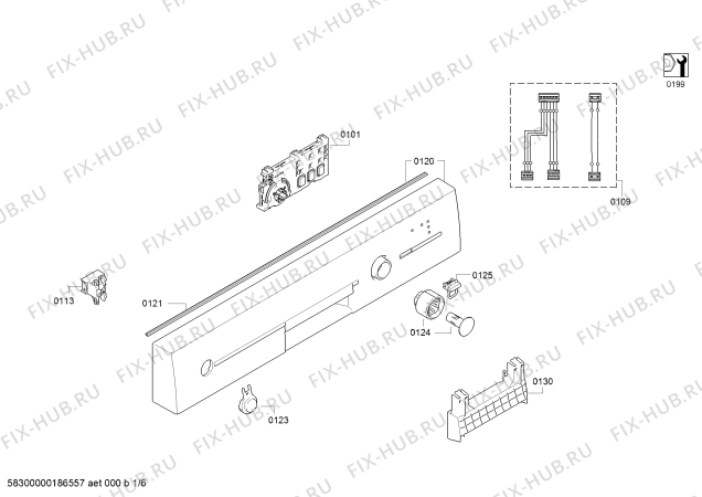 Схема №3 SN414I02AS iQ100 с изображением Панель управления для посудомойки Siemens 11019446