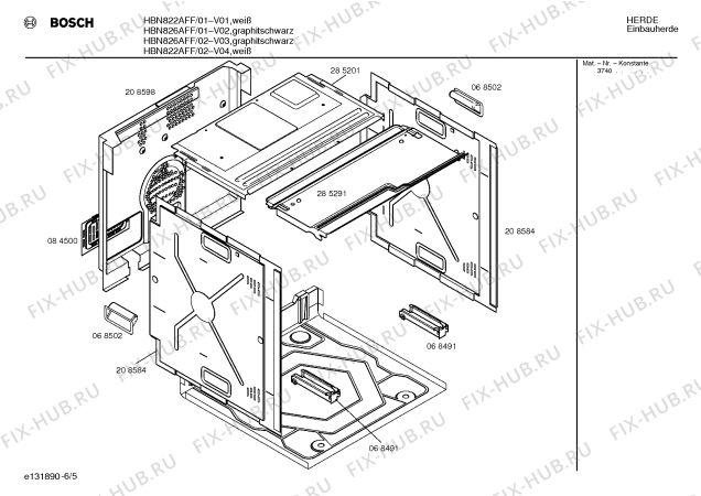 Схема №1 HBN826AFF с изображением Панель для духового шкафа Bosch 00287531