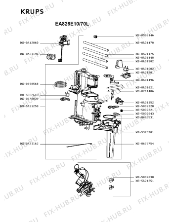 Схема №2 EA8250PE/70K с изображением Блок управления для кофеварки (кофемашины) Krups MS-5949337
