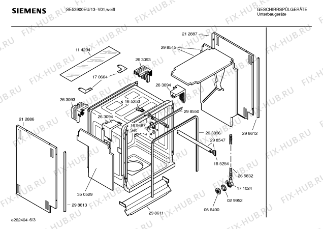Схема №3 SE23900 family 30 с изображением Инструкция по эксплуатации для посудомойки Siemens 00521553