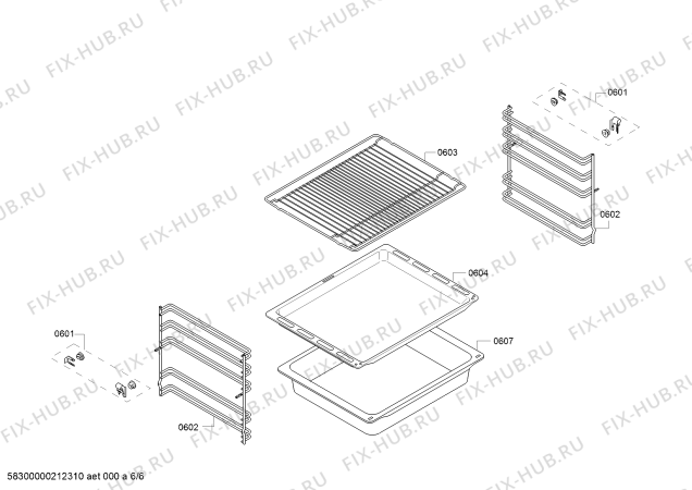 Взрыв-схема плиты (духовки) Siemens HK9S7R241 - Схема узла 06