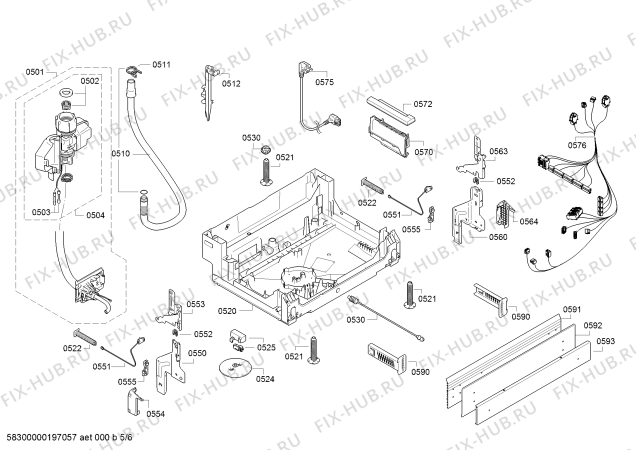 Взрыв-схема посудомоечной машины Bosch SMU25AS00E, SilencePlus - Схема узла 05