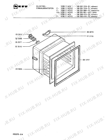 Взрыв-схема плиты (духовки) Neff 195301318 1038.11HCF - Схема узла 04