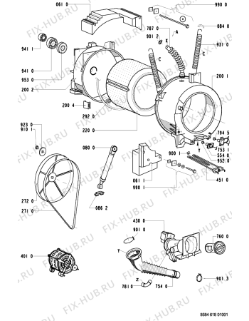 Схема №1 AWV 618 с изображением Обшивка для стиралки Whirlpool 481245210387