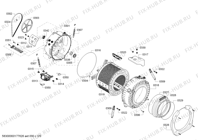 Схема №2 WKD28540GB, WKD2854 с изображением Кабель для стиралки Bosch 11004460